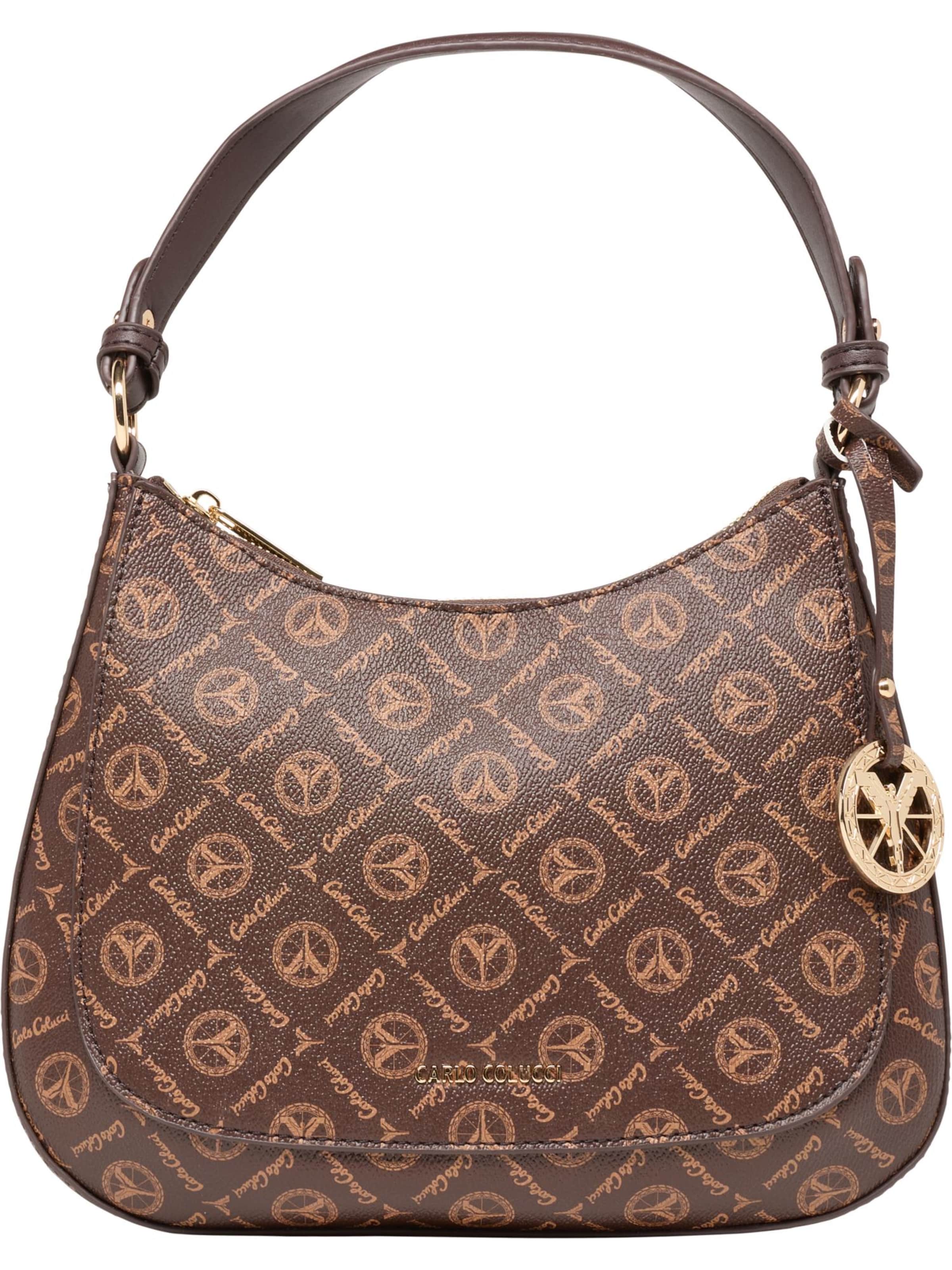 Carlo Colucci Schultertasche  ' Del Rosso ' in Braun: Vorderseite