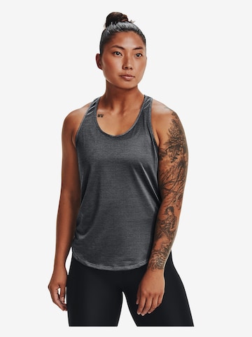 Sport top 'Tech' de la UNDER ARMOUR pe negru: față