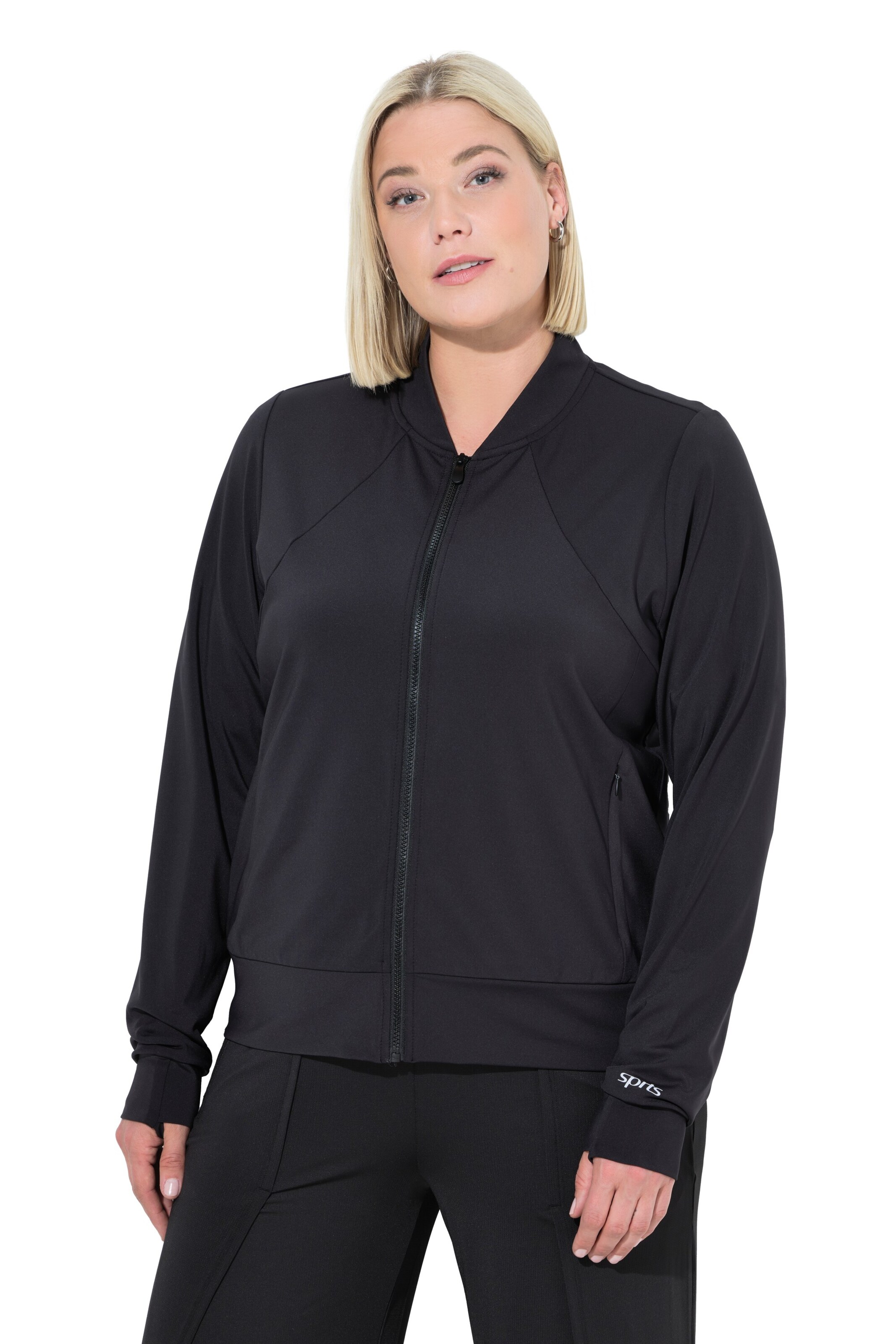 Ulla Popken Performance Jacket in Black: front