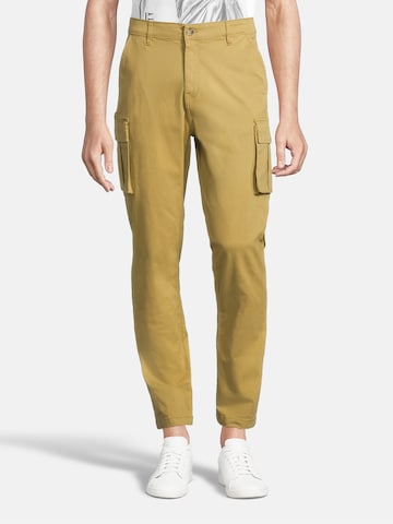 AÉROPOSTALE - Tapered Calças cargo em amarelo: frente