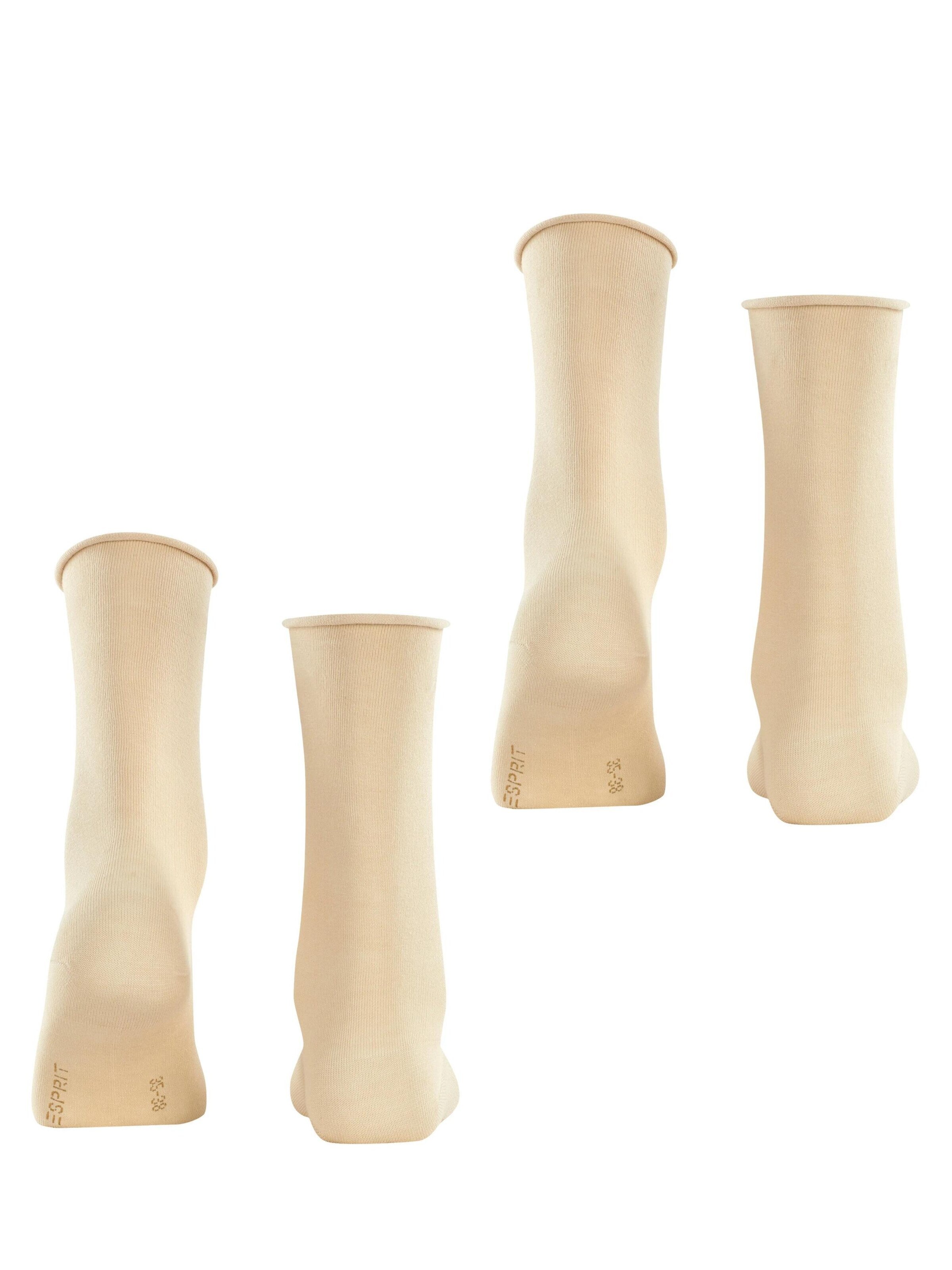 ESPRIT Socken 'Basic Pure 2-Pack'‌‌‌ in Beige