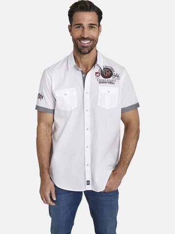 Jan Vanderstorm Regular fit Button Up Shirt ' Snofred ' in White: front