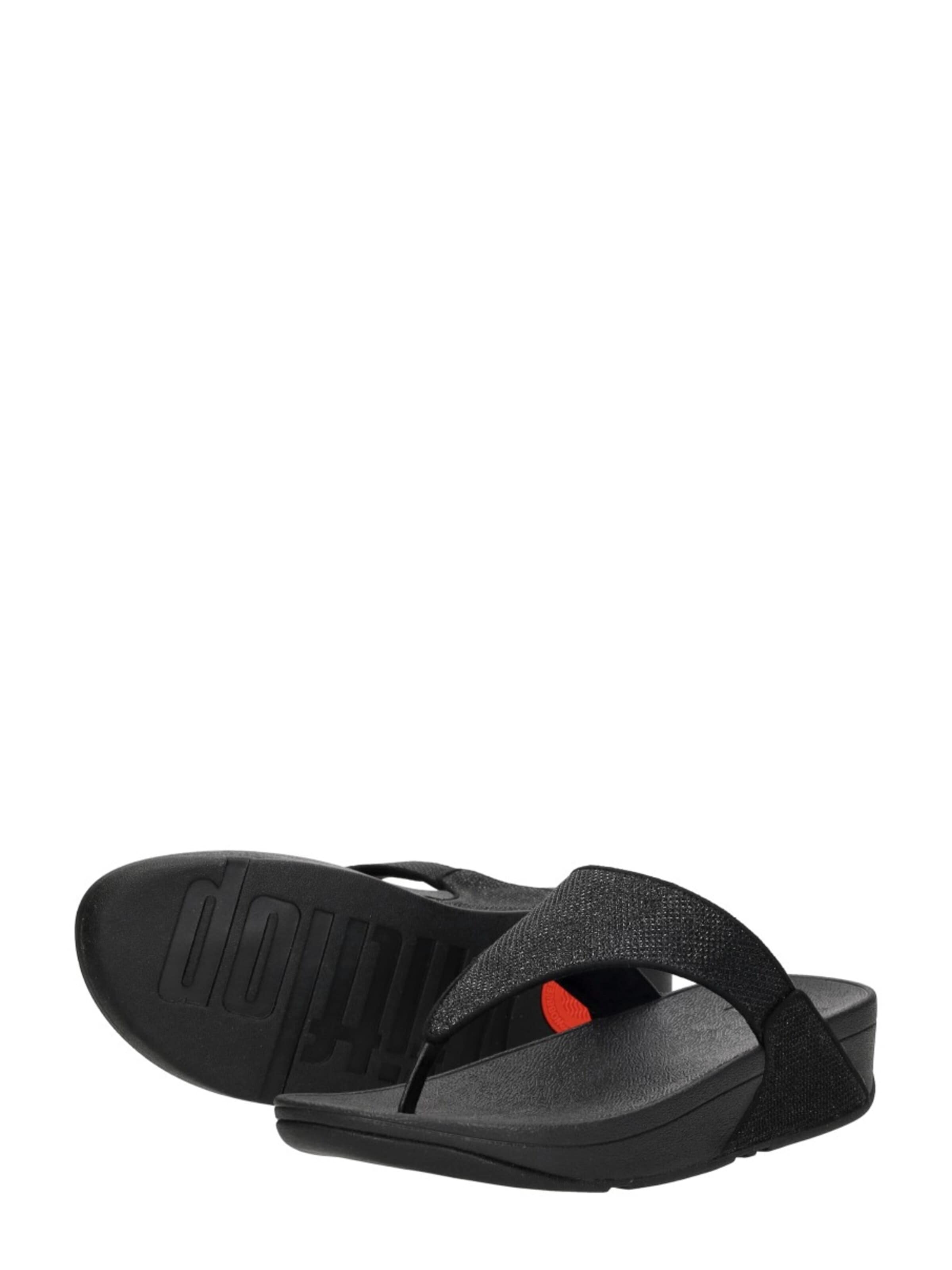 FitFlop Teenslipper 'Lulu Shimmerglitz Toe-Post' in Zwart