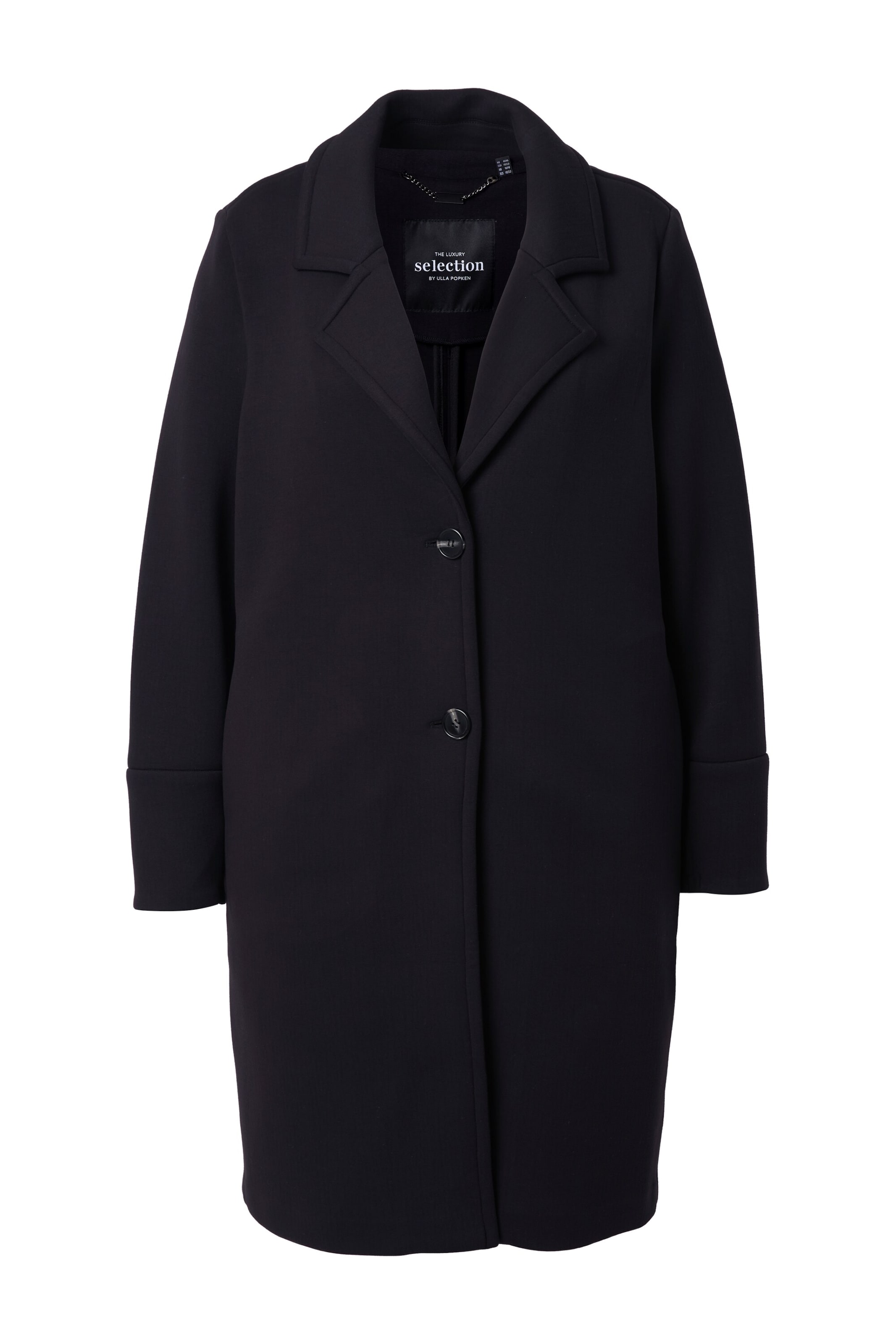 Ulla Popken Wintermantel in Zwart: voorkant