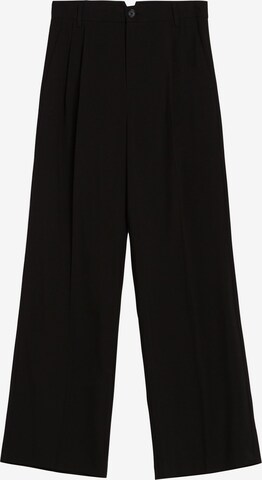 Wide Leg Pantalon à pince Bershka en noir : devant