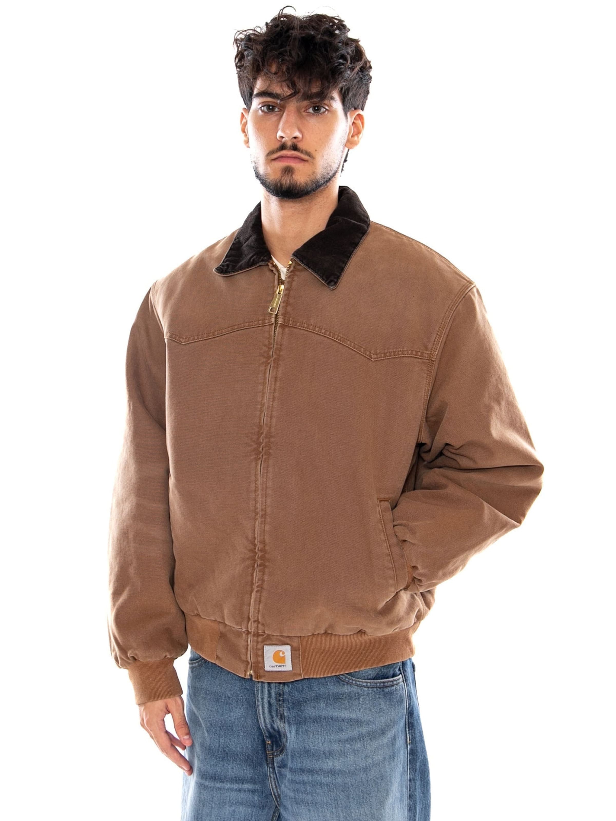 Carhartt WIP Between-season jacket 'OG SANTA FE JACKET TOBACCO STONE CANVAS' in Brown