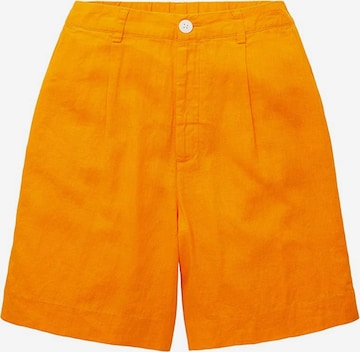 TOM TAILOR Regular Pleat-Front Pants in Yellow: front