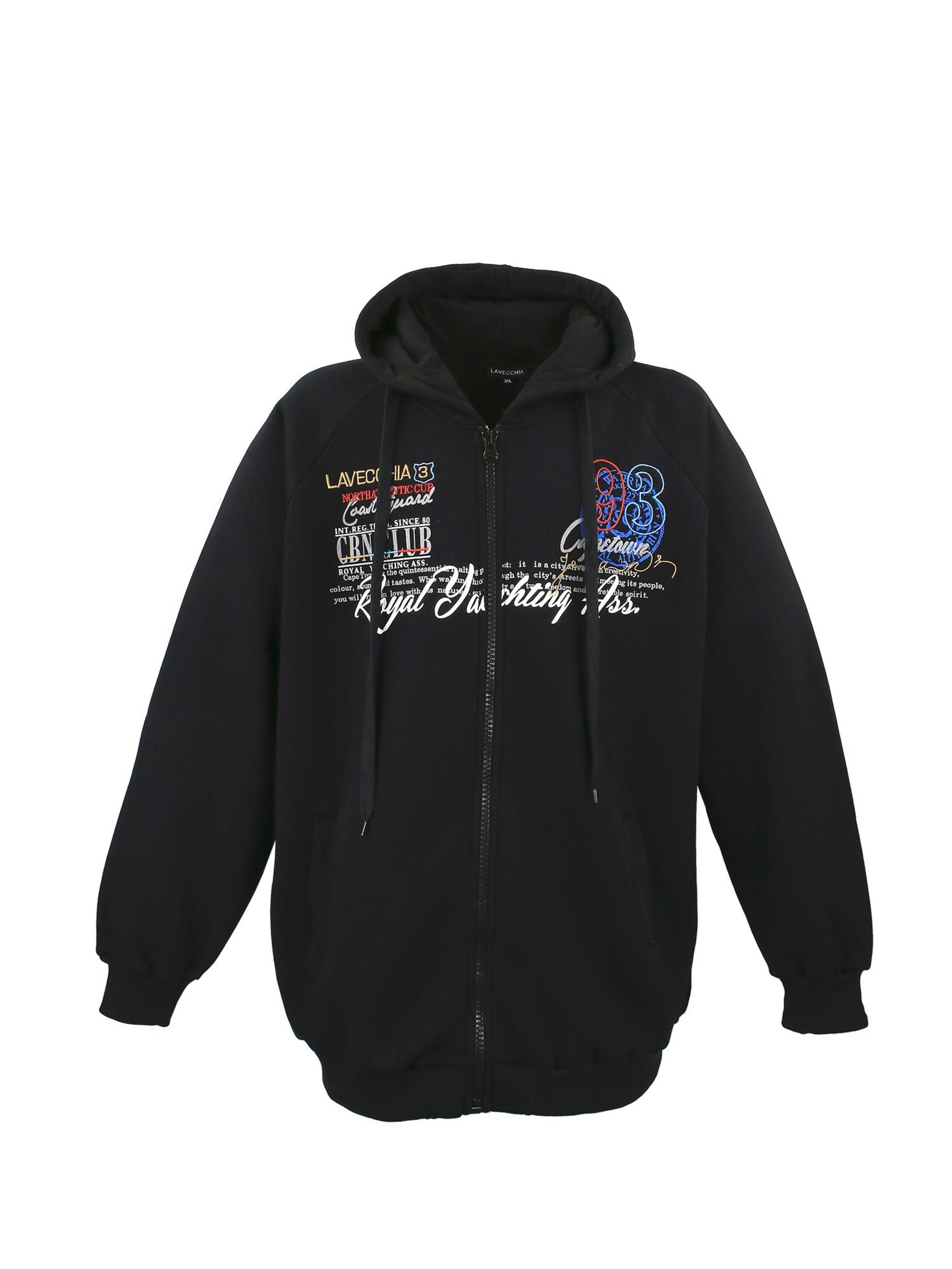 Veste de survêtement 'LV-612 Übergrößen' Lavecchia en noir : devant