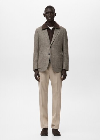 MANGO MAN Slim fit Suit Jacket 'Molina' in Brown