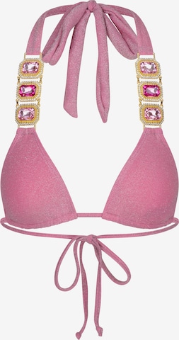 Moda Minx Triangel Bikinitop 'Lumiere Boujee' in Pink: Vorderseite