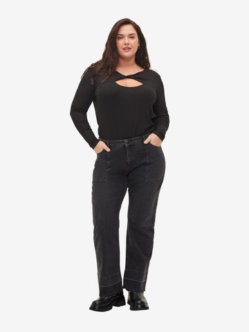 Zizzi Flared Jeans in Grijs