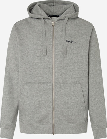 Pepe Jeans Zip-Up Hoodie 'NEW JOE' in Grey: front