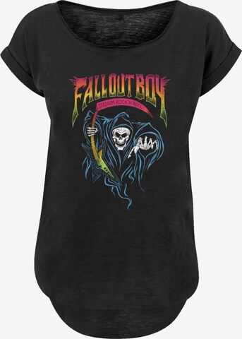 F4NT4STIC Shirt 'Fall Out Boy Rock And Roll Reaper' in Zwart: voorkant