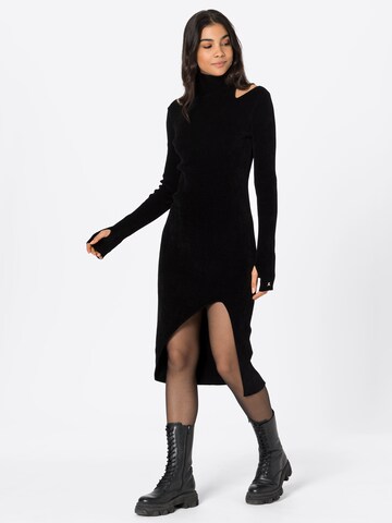 Just Cavalli Gebreide jurk in Zwart: voorkant