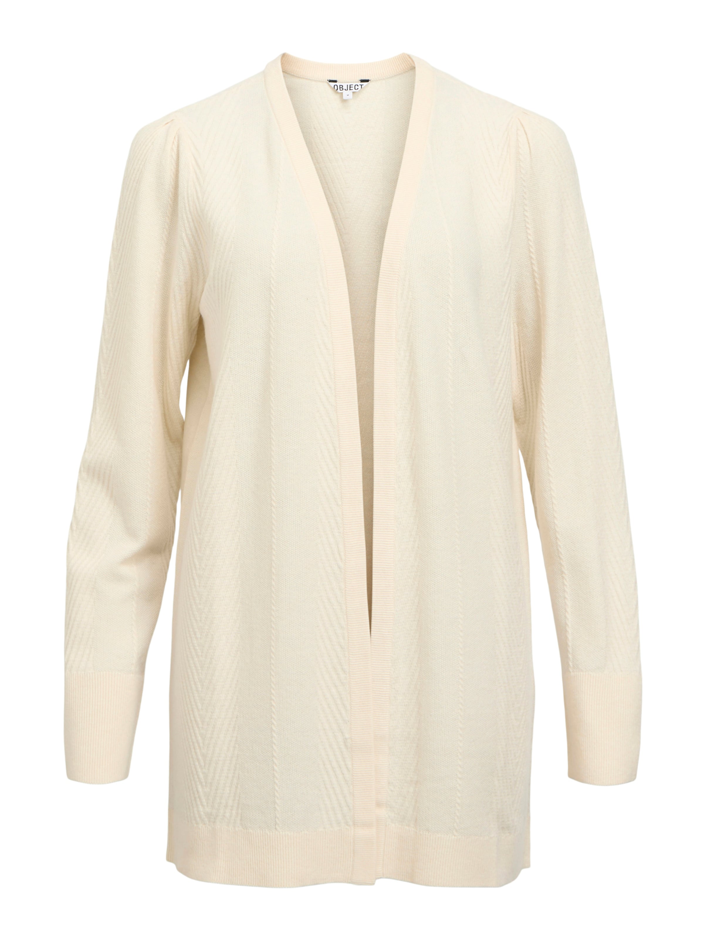 OBJECT Kardigan 'Luna' – bílá: přední strana