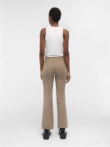 OBJECT Flared Pleat-front trousers 'Iva Lisa' in Brown