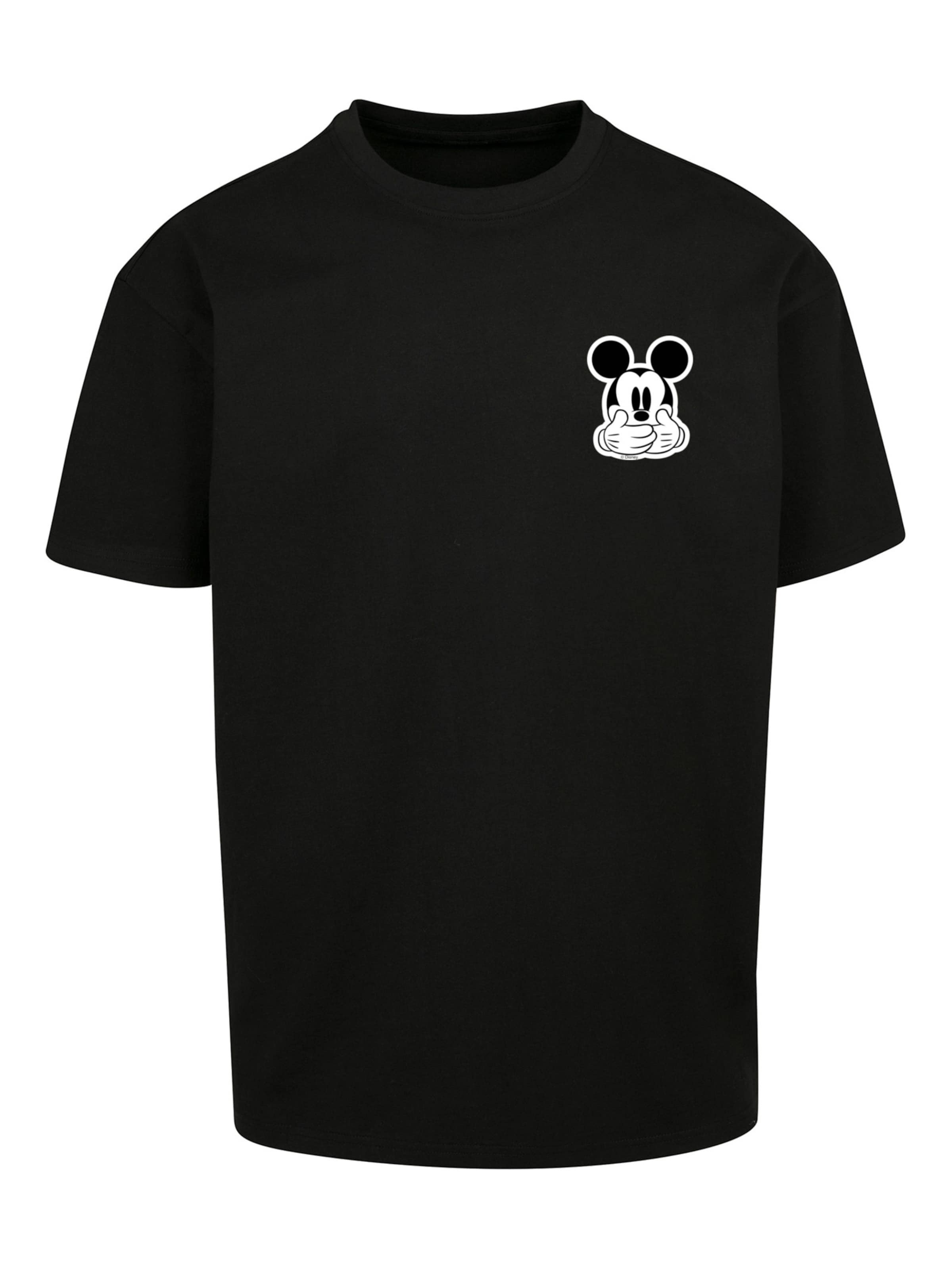F4NT4STIC Shirt 'Disney Mickey Mouse Don’t Speak Pocket Print' in Black: front