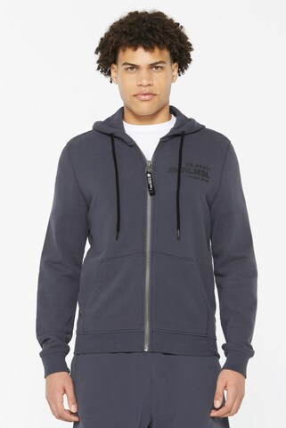 Harlem Soul Zip-Up Hoodie 'MAD-RID' in Blue: front
