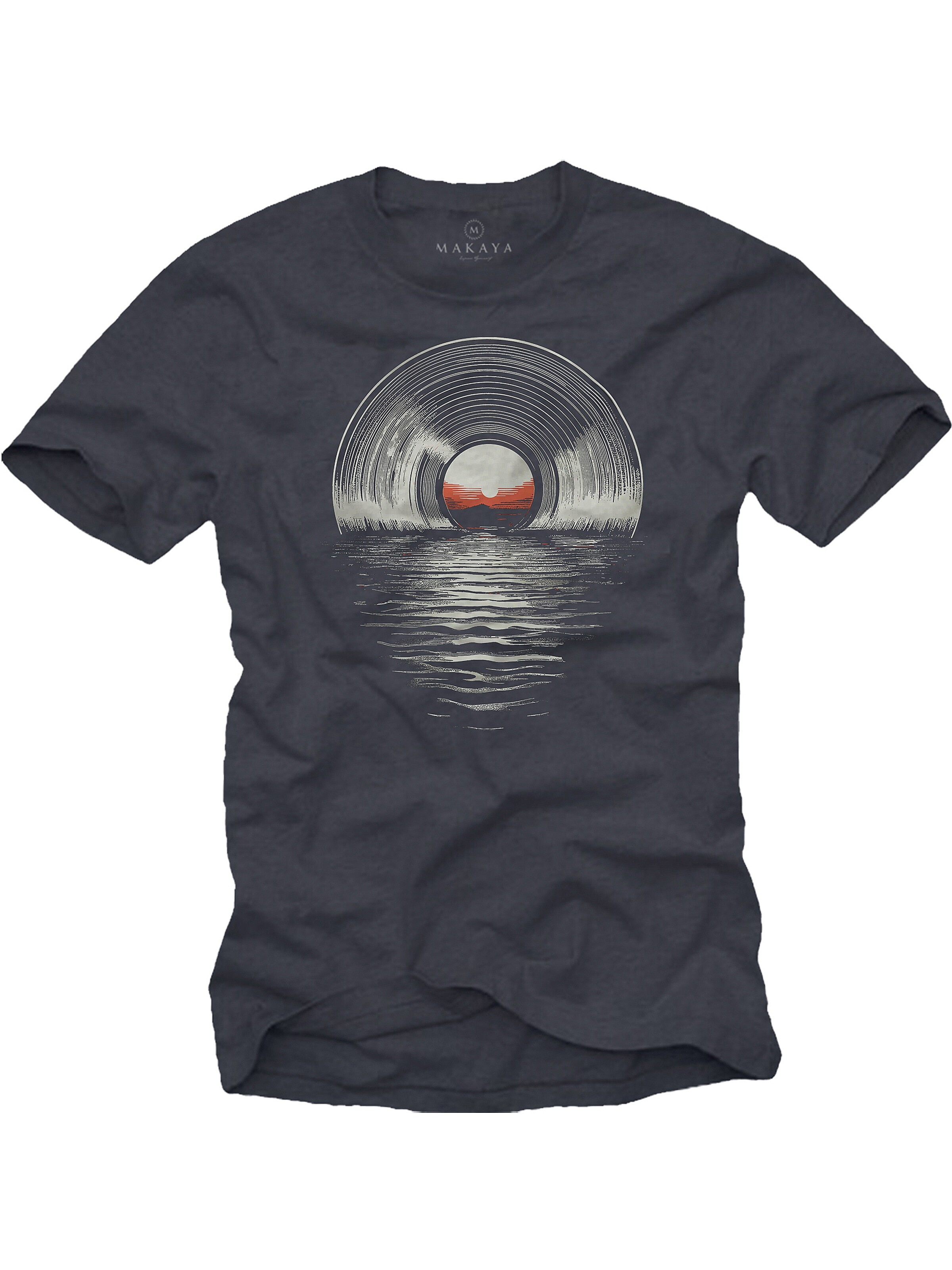 MAKAYA Shirt 'Sea Record' in Grey: front