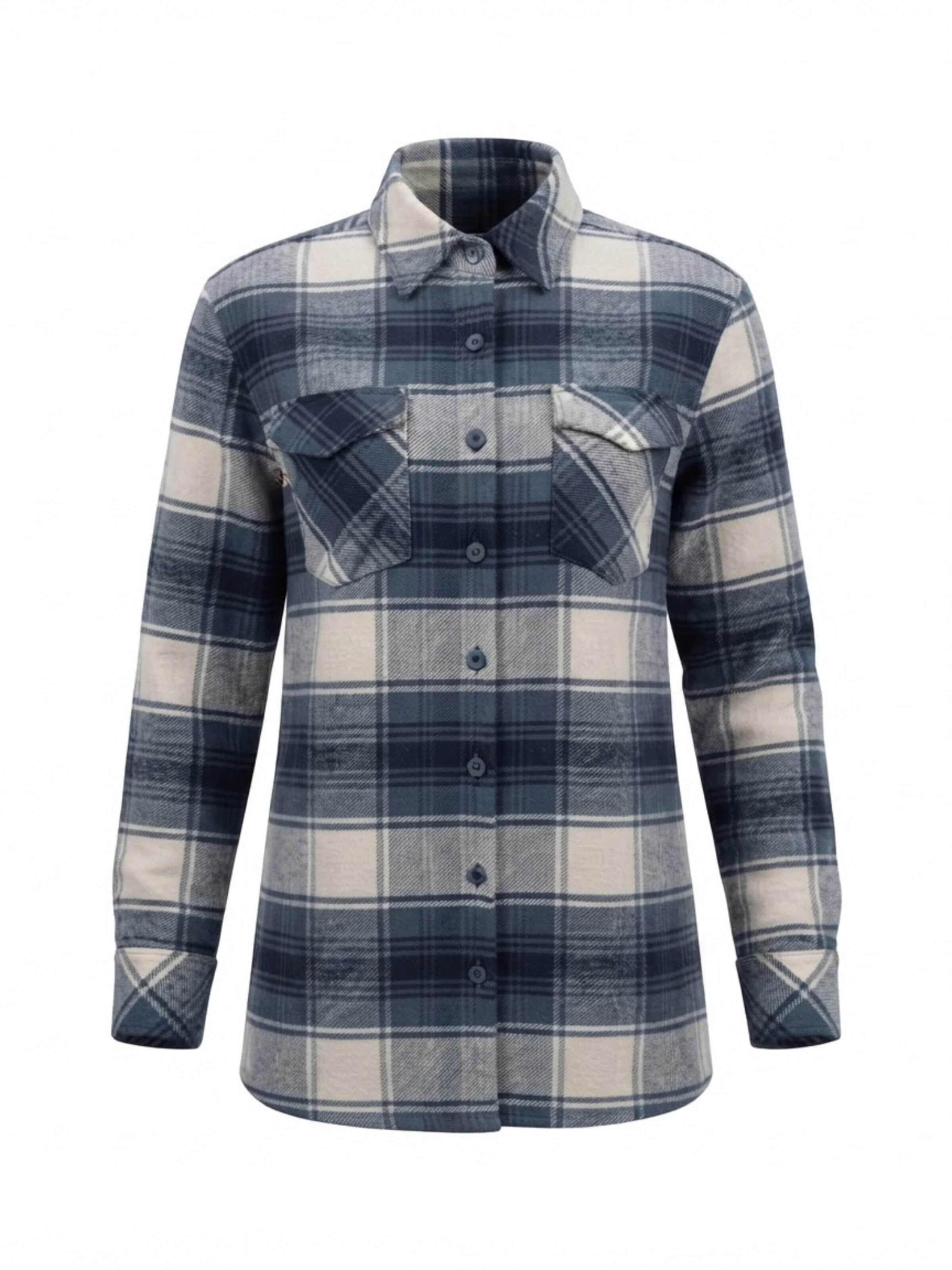 Chemisier 'Women's flannel shirt with 4 Pockets' Radwa en bleu : devant