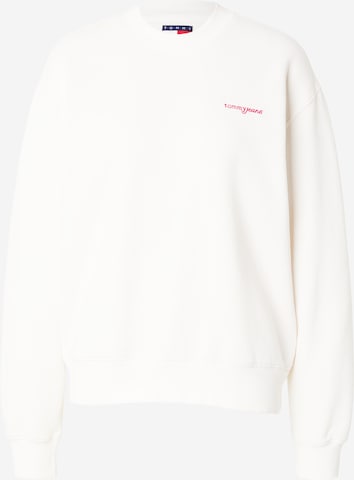 Tommy Jeans Mikina – bílá: přední strana