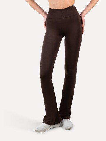 évasé Leggings 'Oriana' Smilodox en marron : devant