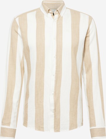 Coupe slim Chemise 'ARLO' Only & Sons en beige : devant