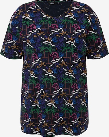 T-shirt Ulla Popken en bleu : devant