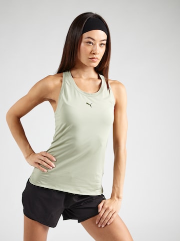 Top sportivo 'CLOUDSPUN' di PUMA in verde: frontale
