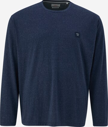 s.Oliver Men Big Sizes Shirt in Blue: front