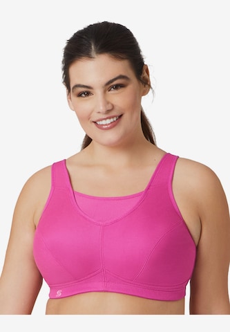 GLAMORISE Bralette Sports Bra in Pink: front