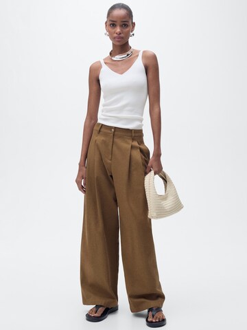 MANGO Gebreide top 'GYM' in Beige