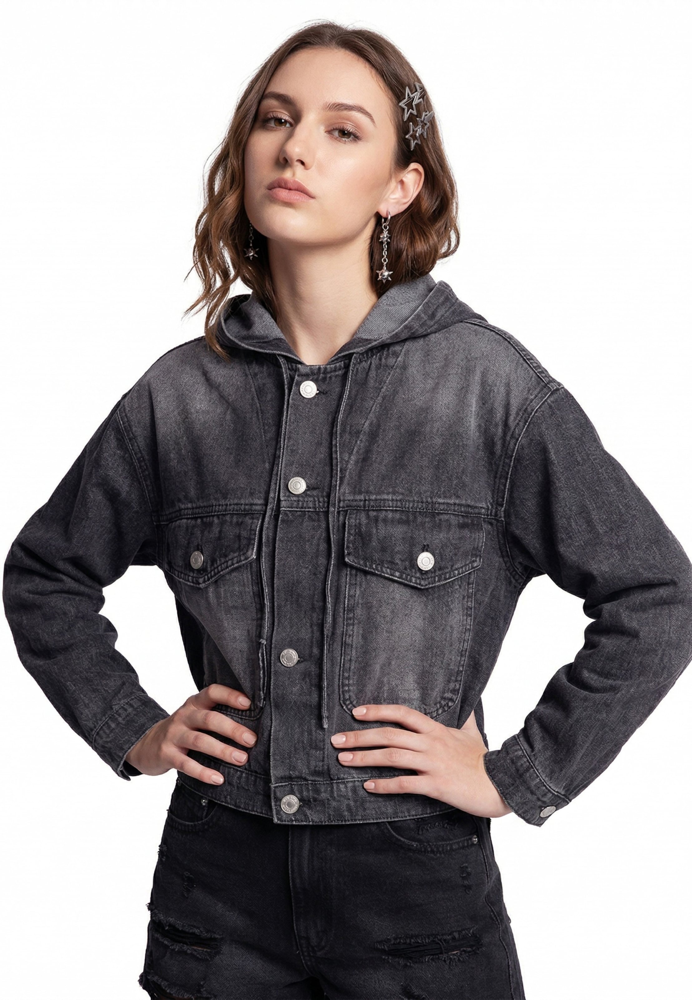 myMo ROCKS - Chaqueta de entretiempo en negro: frente