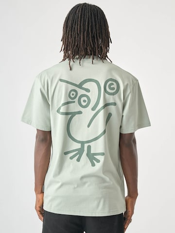 Maglietta 'Sketch Gull' di Cleptomanicx in verde: frontale