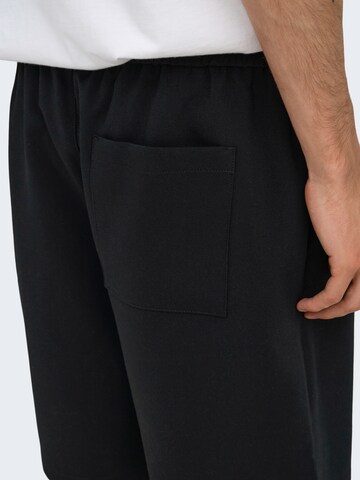 Only & Sons Loose fit Pleat-Front Pants 'ONSWill' in Black
