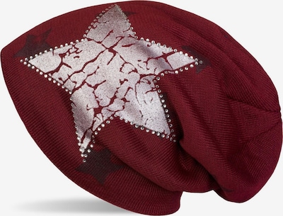 styleBREAKER Beanie 'Feinstrick Beanie mit Sternen und Strass' in 56-58 in Bordeaux, Item view