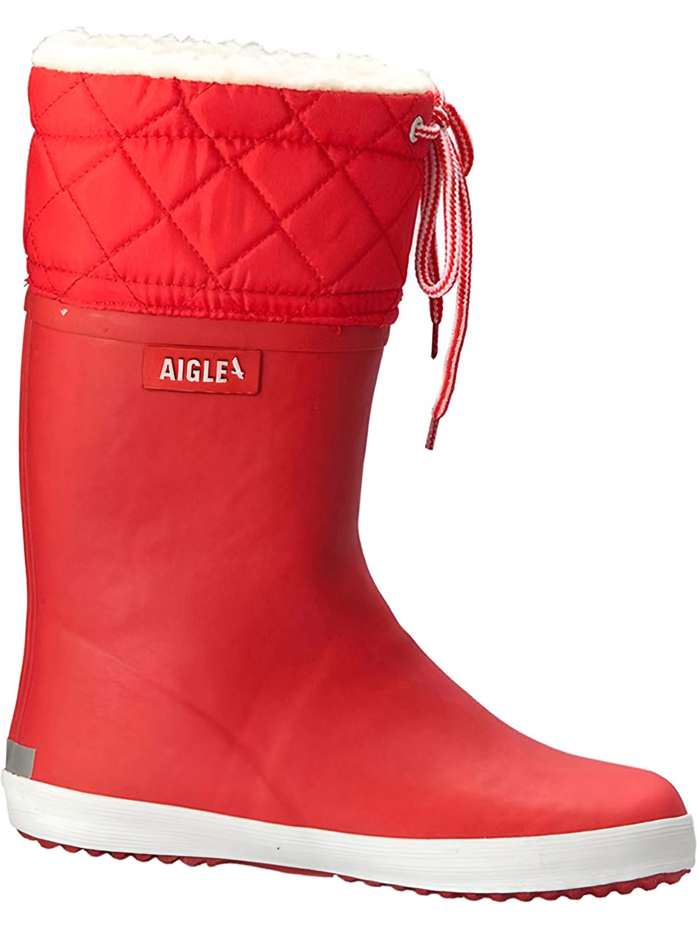 AIGLE Rubber Boots 'Gummistiefel Giboulee 2 in rot/weiß' in Red: front