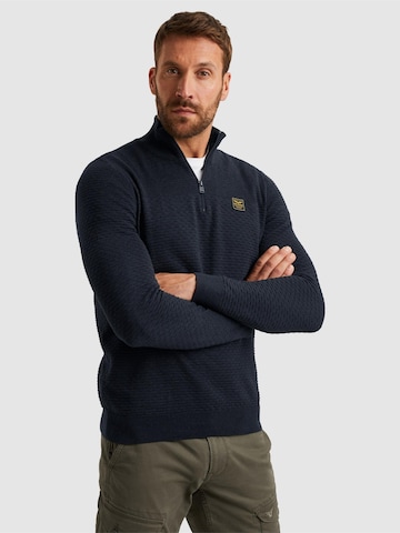 PME Legend Neulepaita 'Pullover with half zipper' värissä sininen