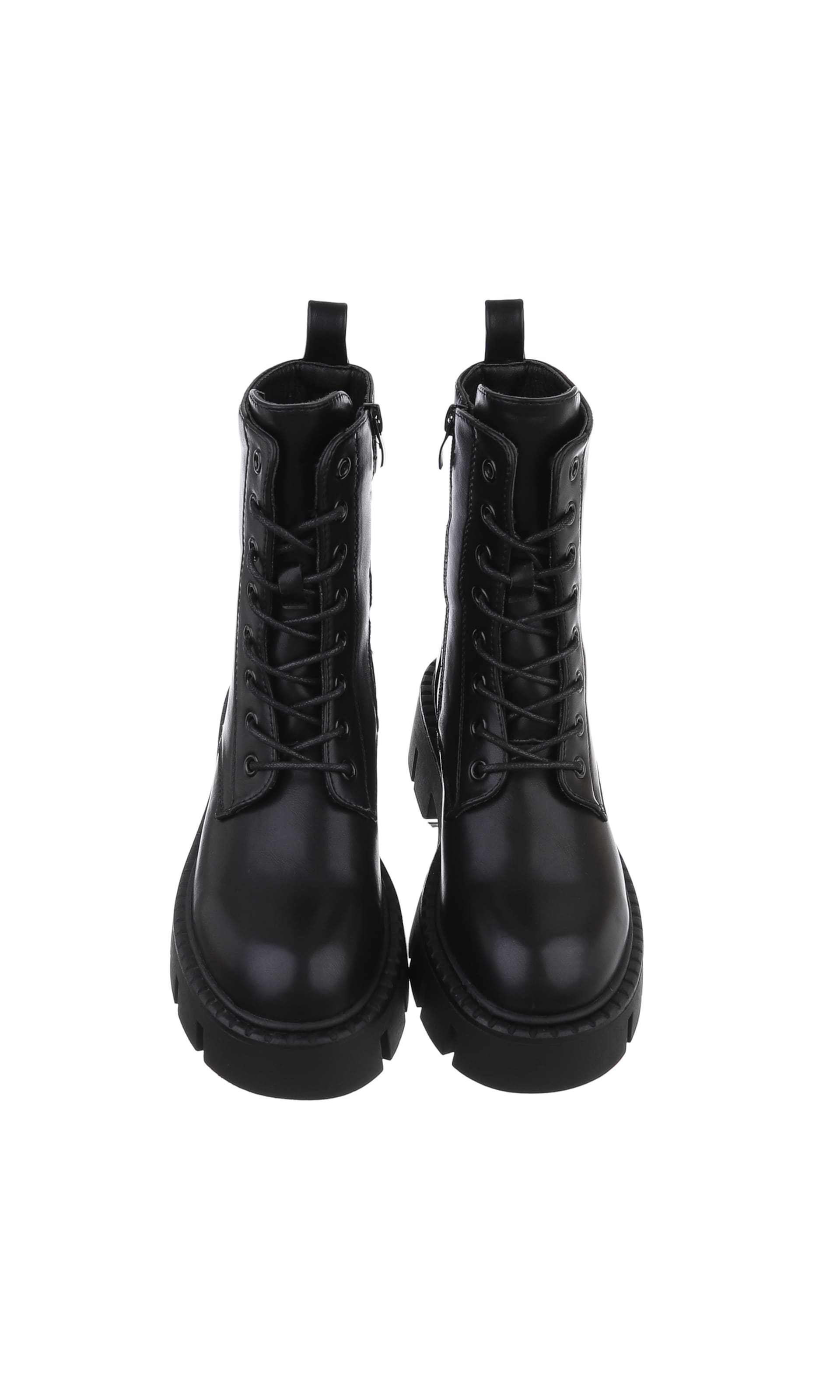 Ital-Design Schnürstiefelette in Schwarz