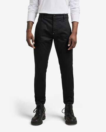 G-Star RAW Skinny Chino trousers in Black: front