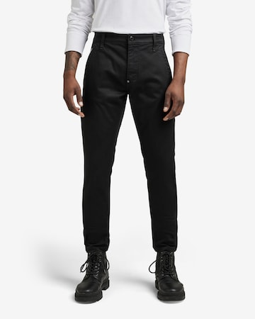 G-Star RAW Skinny Chino Pants in Black: front