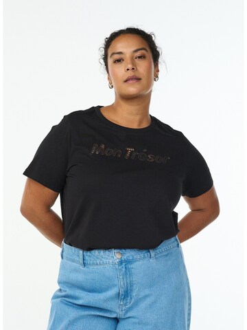 T-shirt Zizzi en noir : devant