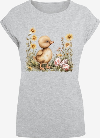 T-shirt 'Niedliche Enten Ostereier' F4NT4STIC en gris : devant