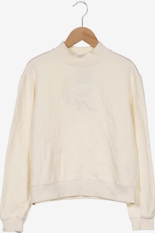 Calvin Klein Jeans Sweatshirt & Zip-Up Hoodie in M in White: front
