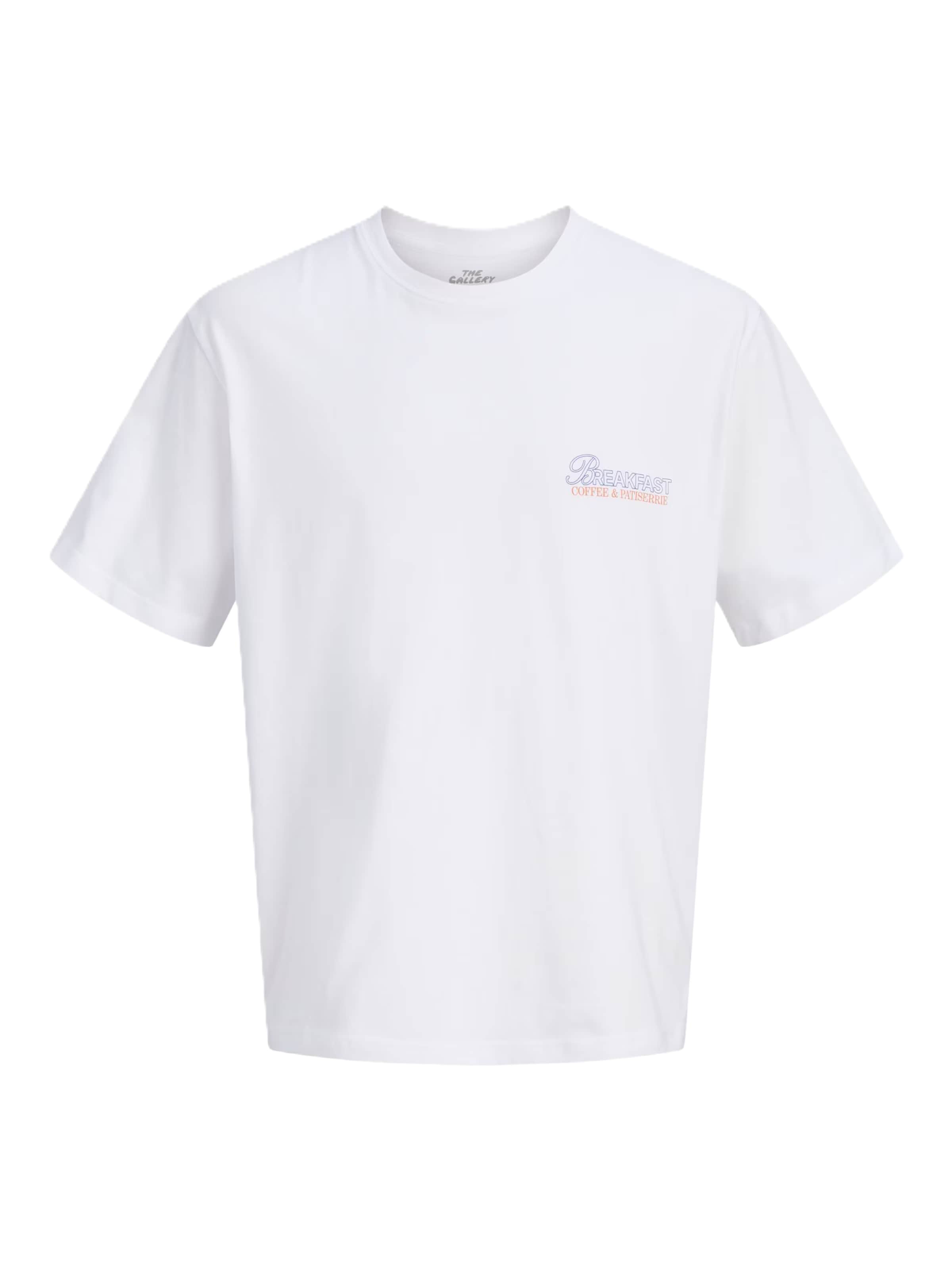 JACK & JONES T-Krekls 'JORSKETCH' pieejams L, krāsa - zils / plūmju / oranžs / balts, Preces skats
