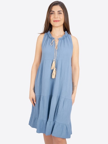 Seasons of April Zomerjurk 'Buki' in Blauw: voorkant