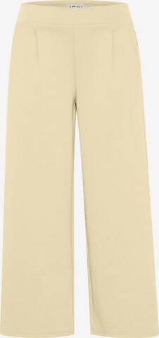 ICHI Wide leg Pleat-Front Pants ' IHKATE ' in Yellow: front