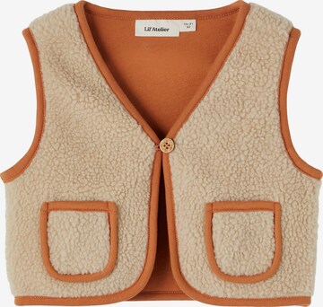 Lil ' Atelier Kids Vest 'Sherpa' in Brown: front