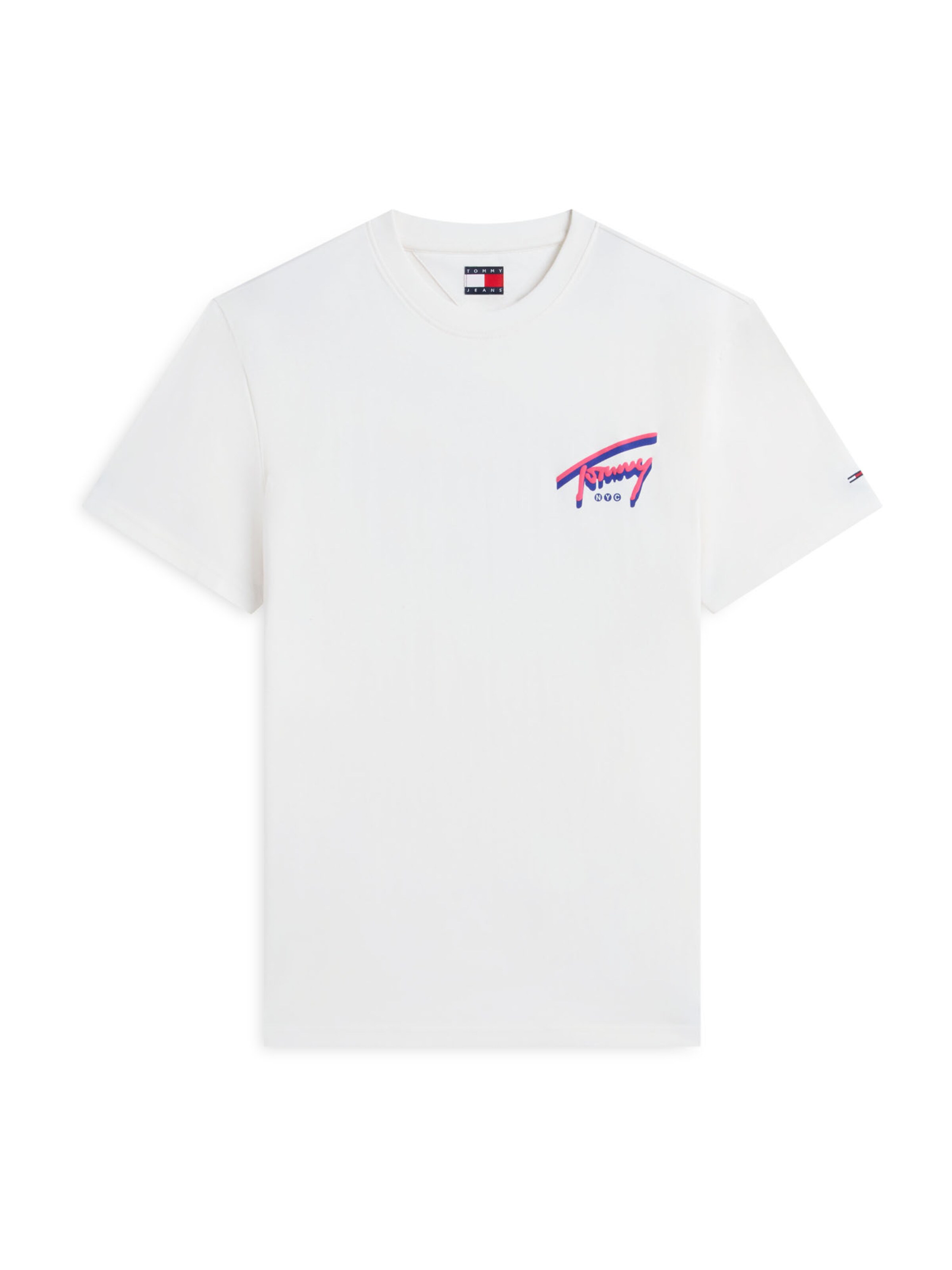 balts Tommy Jeans T-Krekls: no priekšpuses