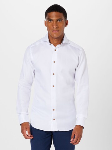 ETON Regular fit Button Up Shirt 'Dobby' in White: front